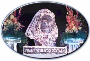 portrait ice sculpture woman