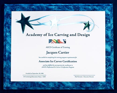 Associate Ice Carver Certificate